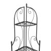 Indoor/Outdoor 3-Shelf Black Metal Corner Bakers Rack Plant Stand