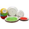 12-Piece Ceramic Dinnerware Set in Blue Red Yellow Green Beige - Service for 4