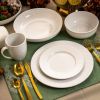 18-Piece White Porcelain Dinnerware Set with Plates Bowls Mugs - Service for 4