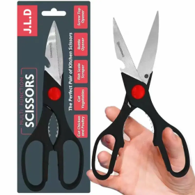 Heavy Duty Multi-Purpose Kitchen Scissors, Food Scissors, Sharp Scissors With Nutcrackers, Bottle Opener, Can Opener, Vegetable Cutting Scissors, Chop