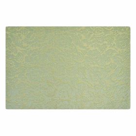 4 Pcs Rose Jacquard Placemats for Dining Table PVC Table Mats Hotel Restaurant Tabletop Mats 17.7x11.8 inch, Green