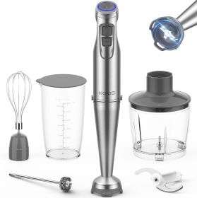 KOIOS 1100W Immersion Hand Blender, Stainless Steel Stick Blender with 12-Speed & Turbo Mode