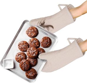 Pack of 12 Terry Cloth Mitts 13". Industrial Oven Mitts for Heat Care. Heat Resistant Potholders for Baking; Frying; Grilling. Thermal Hand Arm Care.