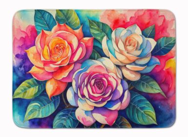 Gardenias in Color Memory Foam Kitchen Mat Machine Washable Anti-Fatigue Mat Cushion Comfort Bath Mat or Kitchen Rug