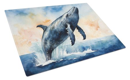 Humpback Whale Breaching Glass Cutting Board Decorative Tempered Glass Kitchen Cutting and Serving Board Large Size Chopping Board