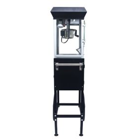 Popcorn Machine with Cart ‚Äì 6oz Popper with Stainless-steel Kettle, Heated Warming Deck, and Old Maids Drawer,Black