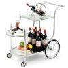 Kitchen Rolling Bar Cart with Tempered Glass Suitable for Restaurant and Hotel