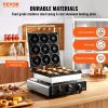 VEVOR Electric Donut Maker, 2000W Commercial Doughnut Machine with Non-stick Surface, 9 Holes Double-Sided Heating Waffle Machine Makes 9 Doughnuts