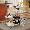 Kitchen Rolling Bar Cart with Tempered Glass Suitable for Restaurant and Hotel