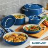 NEW Farberware Vibrance 12 Piece Ceramic Nonstick Pots and Pans Set, Blue