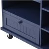 Kitchen Island Cart with Storage Cabinet and Two Locking Wheels,Solid wood desktop,Microwave cabinet