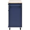 Kitchen Island Cart with Storage Cabinet and Two Locking Wheels,Solid wood desktop,Microwave cabinet