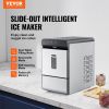 VEVOR Countertop Ice Maker, 37lbs in 24Hrs, Auto Self-Cleaning Portable Ice Maker with Ice Scoop, Basket and Drainpipe