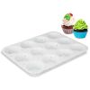 2 Pack 12 Cups Silicone Muffin Pans Nonstick Cupcake Tins Trays Regular Size Cupcake Molds Heat Resistant Oven Microwave Fridge Freezer Dishwasher Saf