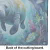 Manatee in a Dreamscape Glass Cutting Board Decorative Tempered Glass Kitchen Cutting and Serving Board Large Size Chopping Board