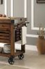 Kaif Distressed Chestnut Finish Kitchen Cart