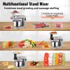 VEVOR 6 in 1 Stand Mixer, 450W Multifunctional Electric Mixer with Tilt-Head, 6 Speeds and LCD Screen Timing, 7.4Qt Stainless Bowl, Dough Hook