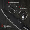 McCook MC21B Black Knife Set, 15 PCS High Carbon One Piece Forged Stainless Steel Kitchen Knife Set, Knife Set with Block and Built-in Sharpener