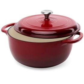 6-Quart Enamel Cast Iron Dutch Oven | Bold Red Cookware 6-Quart Enamel Cast Iron Dutch Oven | Bold Red Cookware