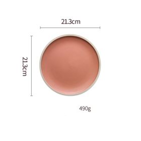 Pure color matte ceramic plate (Option: 1 Style)