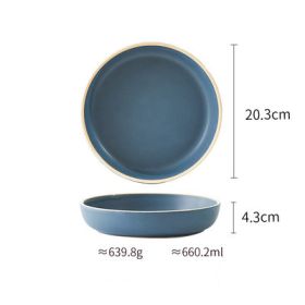 Pure color matte ceramic plate (Option: 12 Style)