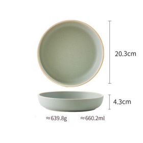 Pure color matte ceramic plate (Option: 10 Style)