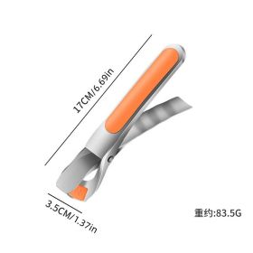 1pc Hot Bowl Dish Plate Gripper Clips; 304 Stainless Steel Anti-Scalding Tong Clamp; Anti-Scalding Kitchen Gadget; Heat Resistant Silicone Cooking Pin (Color: Orange)