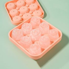 1pc; Frozen Ice Rose Mold; Food Grade Silicone Cork Block Ice Box Ice Cream Maker Household Grinder (Material: Food Grade Silicone, Color: Pink)