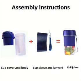 Portable Electric Fruit Juicer Rechargeable Mini Juicer Small Fruit Household Automatic Portable Travel Juicer Easy To Clean Rechargeable Small Fruit (Color: Blue, model: N9)