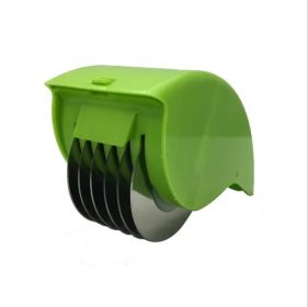 Vegetable Slicer Chopper Herb Mincer Cutter Shredder Kitchen Gadget Tool (Color: Green)