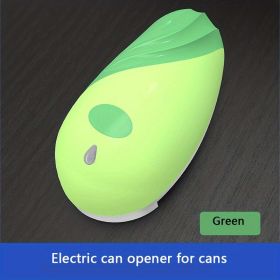 1pc, Can Opener, Stainless Steel Electric Bottle Opener, Smooth Edge Food-Safe Electric Can Opener, Automatic Can Opener (Color: Green)