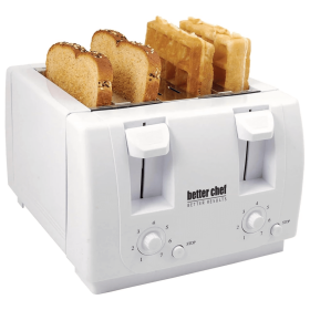 Better Chef Wide Slot 4-Slice Dual Control Toaster (Color: White)