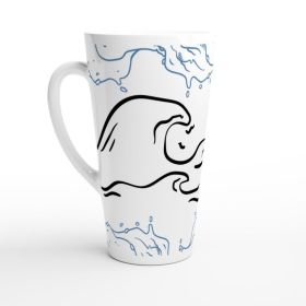 Ocean Wave Latte Mug Design By HadiArts (Color: White in Art)