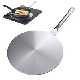 7.5/8/9.25Inch Heat Diffuser Simmer Ring Plate, Stainless Steel with Stainless Handle, Induction Adapter Plate for Gas Stove Glass Cooktop Converter (size: 7.5Inch)