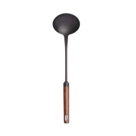 Kitchen Cooking Iron Spatula with Long Wooden Handle(AMZ Shipping) (Color: Black, Type: Style A)