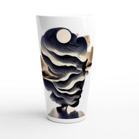 Latte Coffee Mugs Silhouette Ceramic Latte Mug Serene Sunset Design by HadiArts (B2C: 1 Piece)