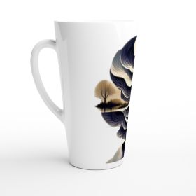 Latte Coffee Mugs Silhouette Ceramic Latte Mug Serene Sunset Design by HadiArts (B2C: 5 Piece)