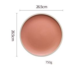 Pure color matte ceramic plate (Option: 5 Style)