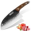 Qulajoy Meat Cleaver Knife - 7.3 Inch High Carbon Stainless Steel Butcher Knife For Meat Cutting Slicing Vegetables- Professional Chopper Knife For Ho