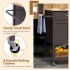 Rolling Kitchen Island Cart with Drawer and Towel Rack