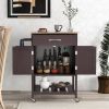 Rolling Kitchen Island Cart with Drawer and Towel Rack