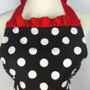 1pc Cute Apron, Retro Polka Dot Aprons, Ruffle Side Vintage Cooking Aprons With Pockets, Adjustable Kitchen Aprons For Women Girls, Waitress Chef