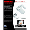 Better Chef 5-Speed 150W Hand Mixer with Silver Accents and Storage Clip