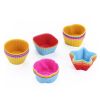 Colorful Shaped Nonstick Silicone Cupcake Molds, Reusable Heat Resistant Baking Liners