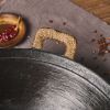 Cast Iron Wok Pan with Dual Handle and Wooden Lid(AMZ Shipping)