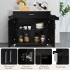 Rolling Kitchen Island Cart with Towel and Spice Rack