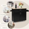 Rolling Kitchen Island Cart with Towel and Spice Rack