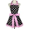 1pc Cute Apron, Retro Polka Dot Aprons, Ruffle Side Vintage Cooking Aprons With Pockets, Adjustable Kitchen Aprons For Women Girls, Waitress Chef