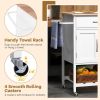 Rolling Kitchen Island Cart with Drawer and Towel Rack