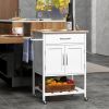 Rolling Kitchen Island Cart with Drawer and Towel Rack